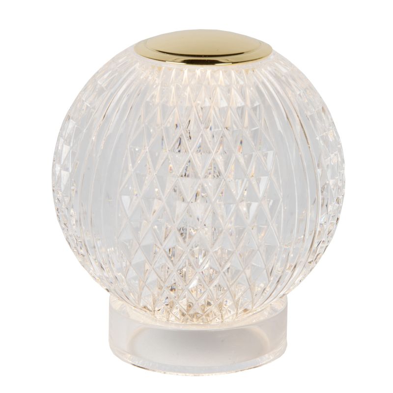 Lucide CINTRA - Nabíjacia Stolná lampa - Batéria - Ø 9 cm - LED Rozm. - 1x1,5W 3000K - 3 StepDim - Transparent